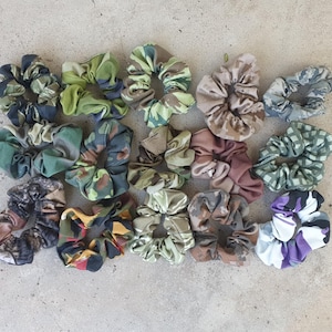 Camo Scrunchy Hair Tie - Multiple Patterns