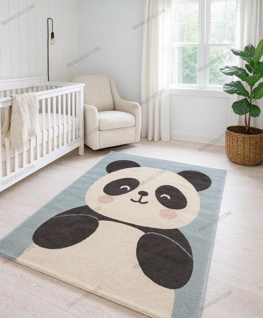 Hand-tufted Wool Panda Kids Rug: Nursery & Playroom Decor - Etsy