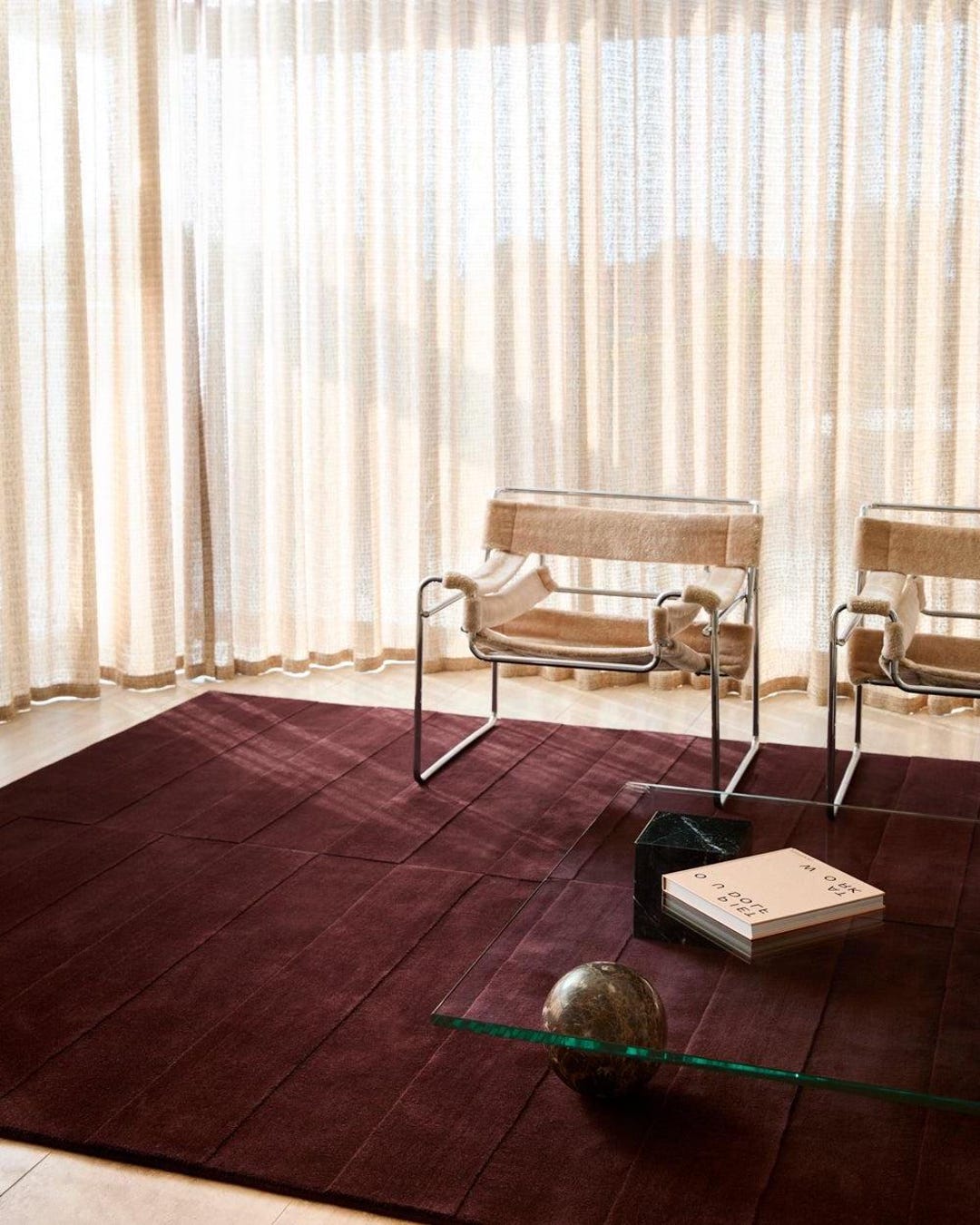 DEEP WINE Solid Textured Rug 4x6 5x8 Mid Century Inspired Hand Tufted ...