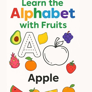 Alphabet & Fruits Fun Sketch Book – Learn Letters with Fruit Names for Creative Kids