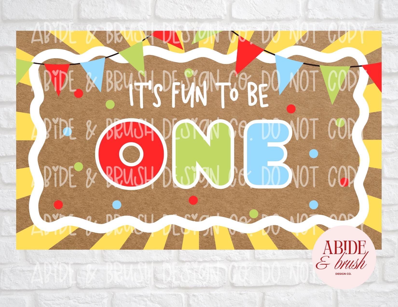 Fun to Be One Birthday Banner Template Mockup | DIGITAL DOWNLOAD - Etsy