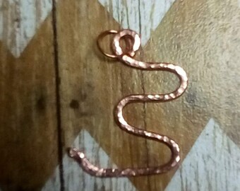 Snake Inspired Hand Hammered  Copper Pendant SN-1