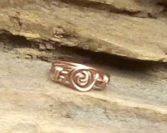 Antiqued Copper Rose Ring Wire Wrapped