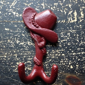 Western Cowboy Hat, Hand painted Wall Hook Decorative Western Wall Decor, Home Organization,Hat hook, towel hook, keys, Dog leash, coat hook