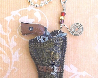 Western Gun & Holster Ceiling Fan Pull, Rustic Ceiling Fan Chain, Handcrafted Rustic Decor, Cowboy Gift, Farmhouse decor, Cowboy decor