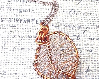 Twisted Copper Leaf Pendant
