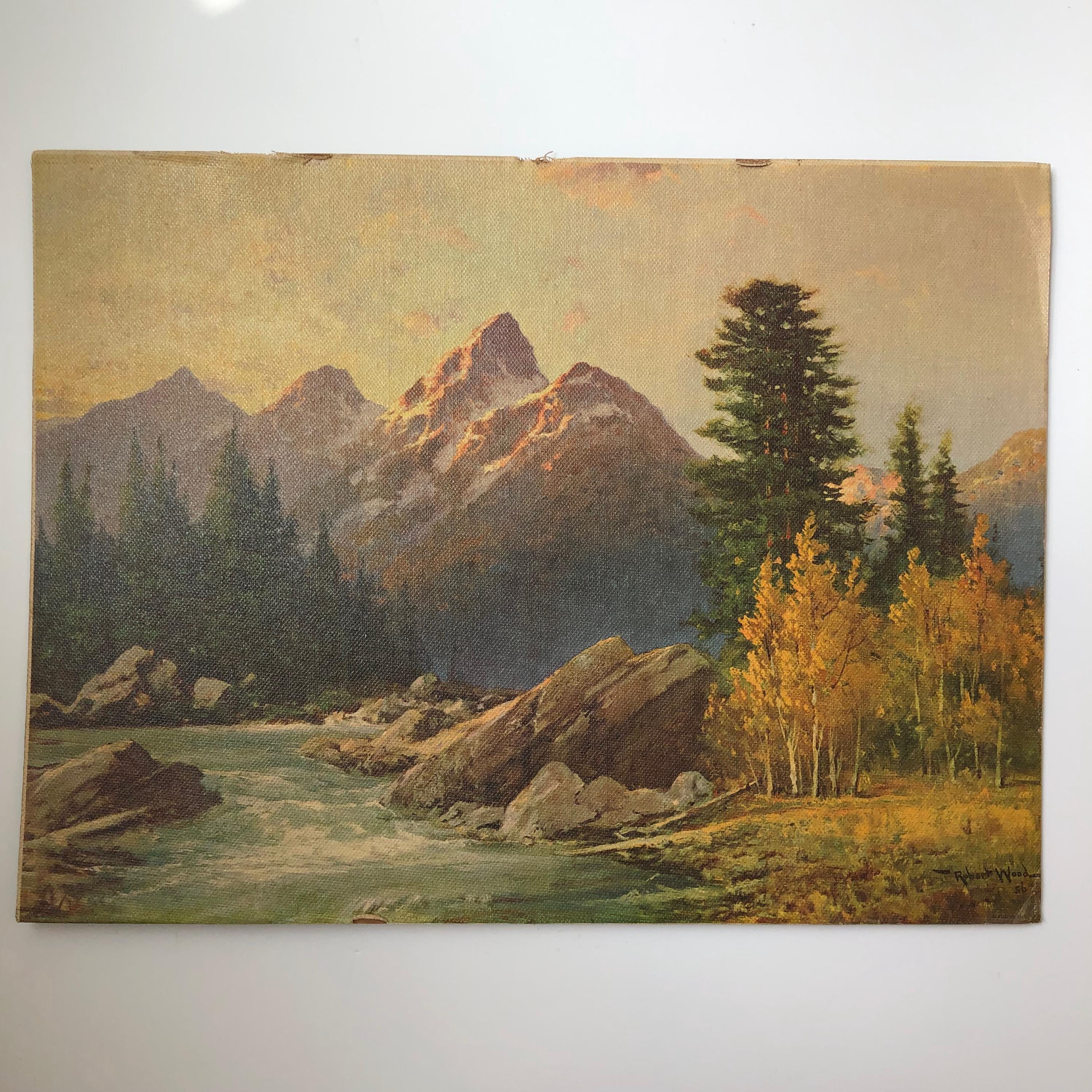 ロバートウッド作 秋景色 複製画 絵画 米国 風景画 秋 紅葉 油彩