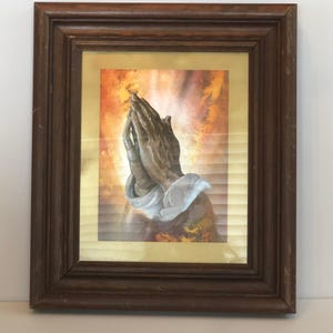 Prayer Hands Framed Hanging Prayer Religious Wall Art