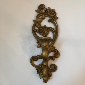 Syroco Candle Sconce Homco Wall Decor Gold Baroque