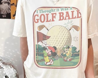 Retro Mickey Minnie Epcot Golf Ball Shirt, Retro Disney Epcot Tour Tee, Mickey Minnie Play Golf Shirt, Dad and Son, Father Day Gift