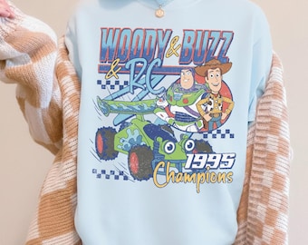 Camiseta de Toy Story, Woody, Buzz y RC Racing 1995 Champions Disney Pixar, camiseta de Toy Story Land, camiseta familiar a juego de Disneyland, regalo infantil de Disney