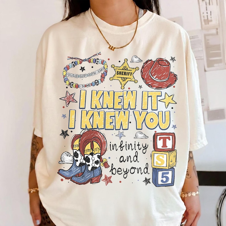 Disneyland Pixar Toy Story 5 I Knew It I Knew You Shirt, Toy Story 5 Birthday Shirt, Toy Story Were Turning 5 Ivory/Sand/Natural