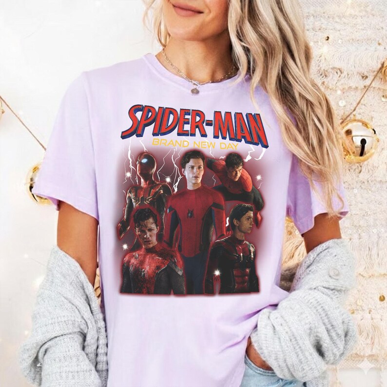 Vintage Spider-Man Comfort Colors Shirt, Retro Marvel Comics Cover Tee, MCU Fan Gift, Spiderman Brand New Day Graphic Shirt, Marvel Trip Tee Orchid (Comfort)