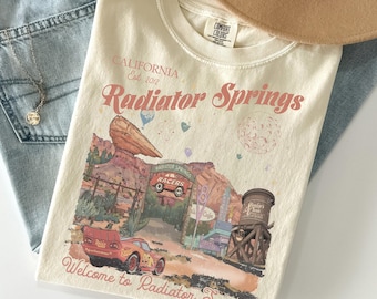 Retro Radiator Springs Shirt, Disney Cars Movie Tee, Lightning Mcqueen 95 Shirt, Disneyland Family Vacation Trip, Disney Birthday Boy Gift