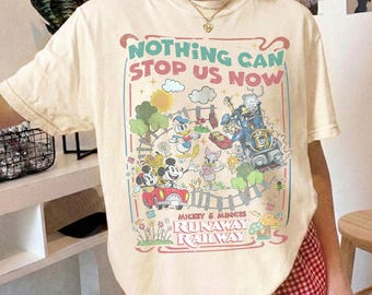 Camiseta retro "El Ferrocarril Fugitivo de Mickey y Minnie: Nada puede detenernos ahora", camiseta de Disney Ride, viaje familiar a WDW Hollywood Studios 2026