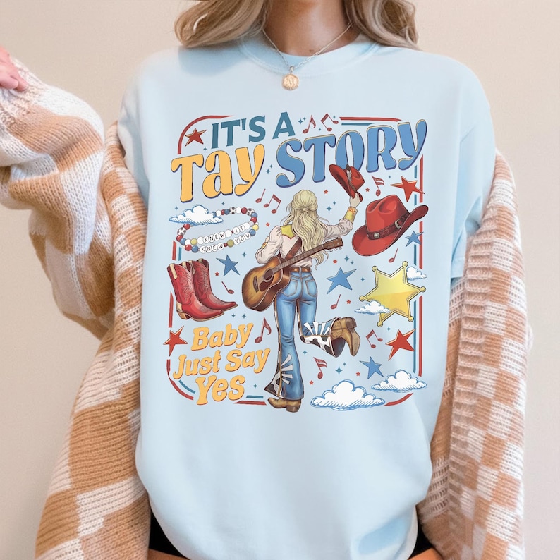 Comfort Colors Toy Story Jessie Shirt, I Knew It I Knew You Shirt, TS and Toy Story 5 Friendship Shirt, Disneyland Toy Story Family Shirts Chambray/Light Blue