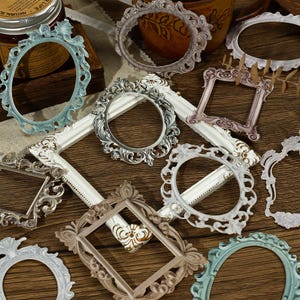 10pcs Vintage Journal Frames,Paper Photo Frames, Border Frames, Embossing Paper Sets, Decorative Cardstock Frames for Journals Crafts