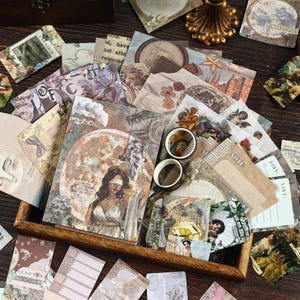 Vintage Journaling Gift Box: Ephemera, Stickers, Washi Tape & Scrapbook Paper