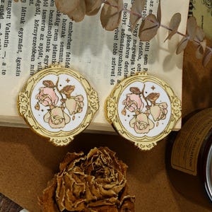 Elegant Vintage Rose Book Clip，Vintage Style Journal Clip, Metal Clip, Brass Clip for Journal, Book Crafting,Exquisite Gold Foil Details