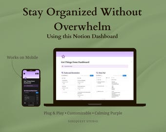 Get Things Done Dashboard – Essential Version (Neurodivergent-Friendly Notion Template, 2025 Digital Planner)
