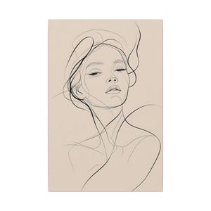 Elegant Art Print, Canvas Wall Art, Minimalist Home Decor, Line Drawing, Gift for Her