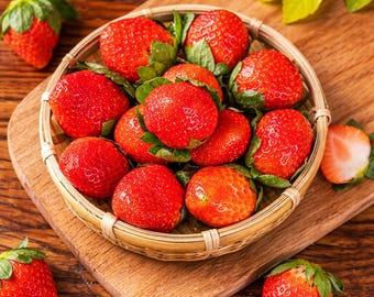 100 Red Strawberry Seeds - Big Flesh Strawberry Fruit, Perennial Container Garden