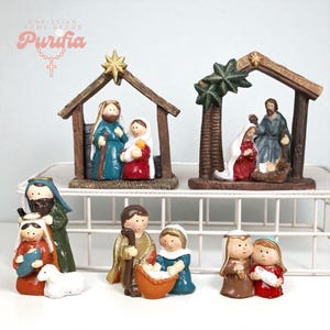 Hand-Painted Resin Nativity Figurines: Holy Family Christmas Decor