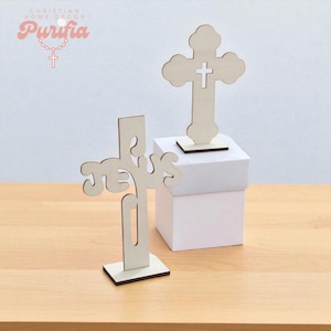 Rustic Wooden Cross Ornament: DIY Christian Decor, Baptism Gift