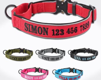 Custom Personalized Martingale Dog Collar, Embroidered Dog Collar with Name and Phone Number, Gift for Dog Mom/Dad, Dog Collar & Leash Set