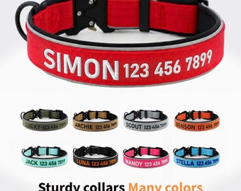 Custom Dog Collar, Personalized Dog Collar, Embroidered Dog Collar with Name and Phone Number, Gift for Dog Mom/Dad, Dog Collar & Leash Set