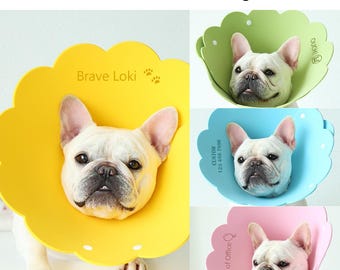 Cone de recuperação personalizado para animais de estimação, colar elizabetano personalizado para cães e gatos, colar pós-cirúrgico, proteção para feridas em animais de estimação.