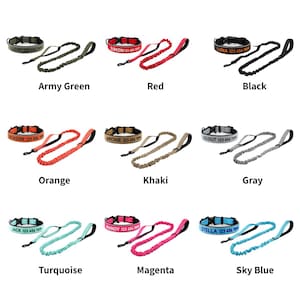 Hundehalsband personalisiert, Hundehalsband personalisiert, Besticktes Hundehalsband mit Name und Telefonnummer, Geschenk für Hundemama/Hundevater, Hundehalsband & Leine im Set Bild 3