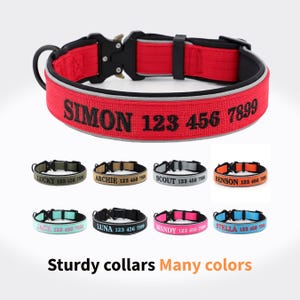 Custom Dog Collar, Personalized Dog Collar, Embroidered Dog Collar with Name and Phone Number, Gift for Dog Mom/Dad, Dog Collar & Leash Set