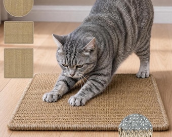 Natürliche Sisal-Katzenkratzmatte, strapazierfähige Katzenkratzunterlage, runde und rechteckige Bodenkratzmatte, Indoor-Katzenkratzdecke, Katzengeschenk