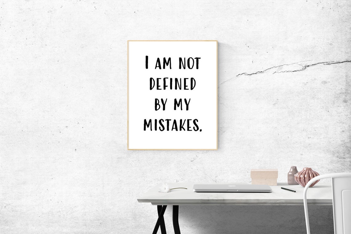I Am Not Defined By My Mistakes affirmation wall art positive image 0