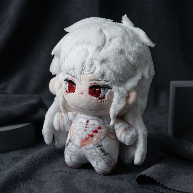 Gothic Vampire Sylus Doll, Handmade Love and deepspace Sylus Doll, Anime Plush Gift for Her image 4