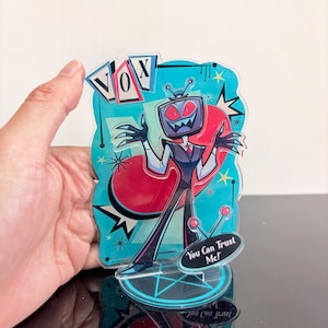 Hazbin Hotel Vox Standee, TV Demon Fanart, Radio Demon Desk Decor image 2