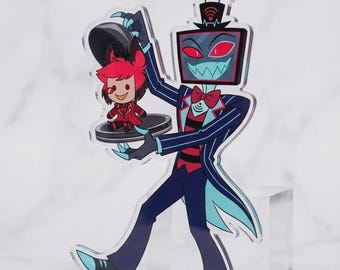 Hazbin Hotel Vox Ala Standee, TV Demon Fanart, Radio Demon Desk Decor
