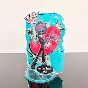 Hazbin Hotel Vox Standee, TV Demon Fanart, Radio Demon Desk Decor image 3