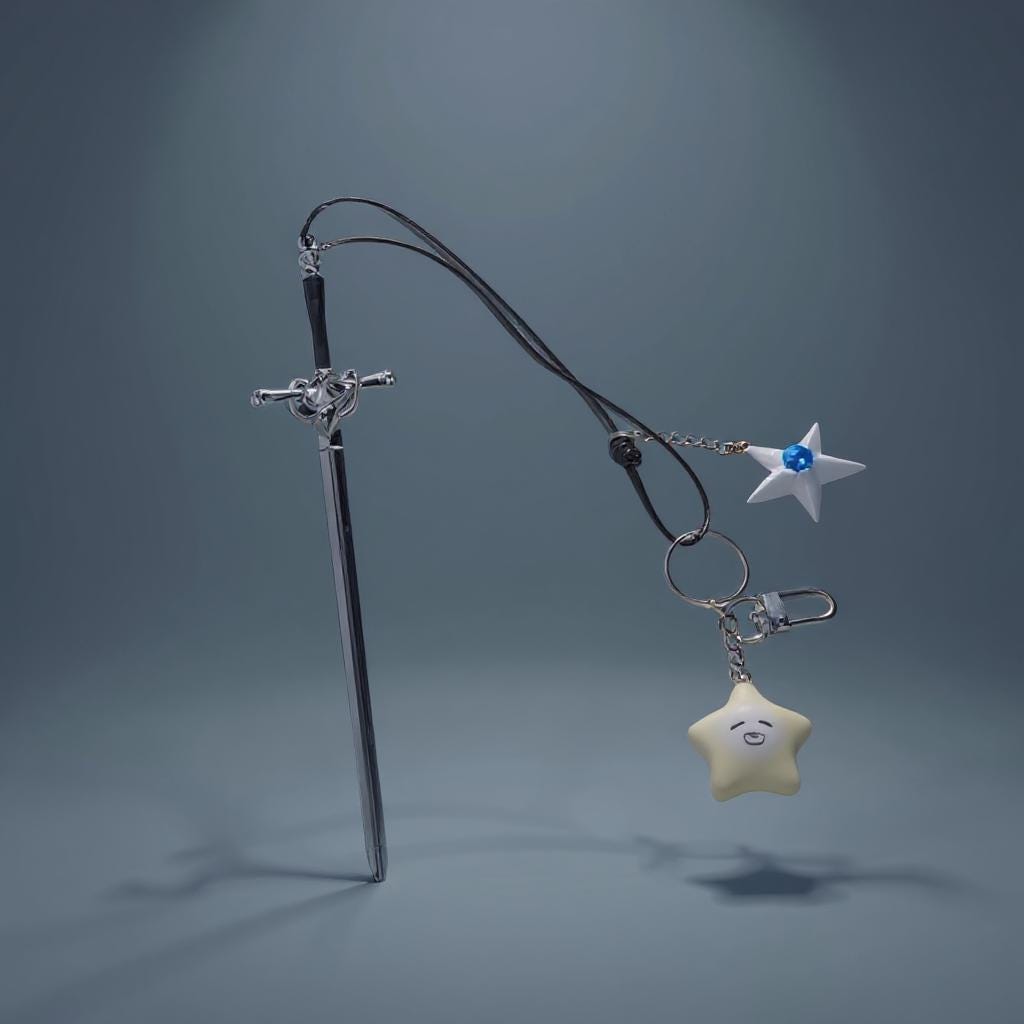 Love and Deepspace Xavier Sword Hairpin Inspired Phone Charm