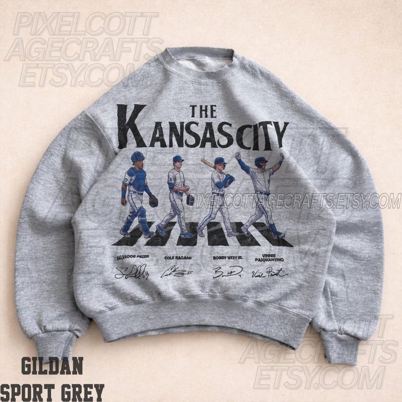 Kansas City Baseball Vintage Sweatshirt, Washed Tee, Comfort Colors Oversized Shirt image 4