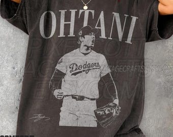 Vintage Ohtani Comfort Colors Sweatshirt, Los Angeles Baseball Washed Tee, Game Day Oversized T-Shirt