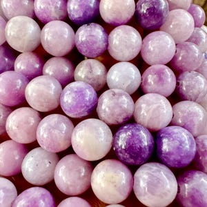 Lepidolite Gemstone Beads: 8mm Purple Crystal Beads for Jewelry Making