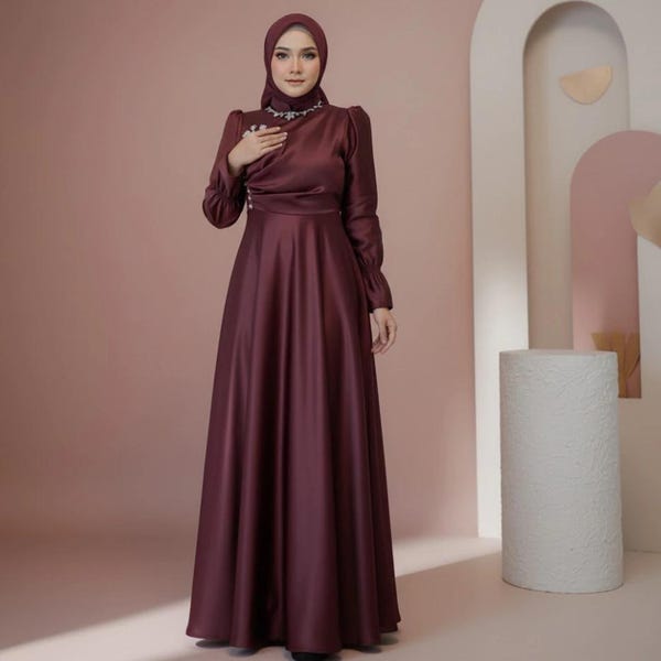 Vestido de novia musulmán, vestido musulmán, vestido para Nikah, abaya blanca de lujo para mujer en Dubái, vestido para Nikah, vestido de graduación, vestido de compromiso, hiyab, abaya