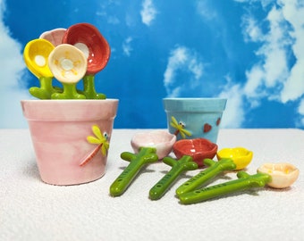 Cute Cactus Measuring Spoons with Base-Gift Set