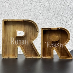 Hucha con Letras de Madera para niños, Hucha con Letras del Alfabeto ecológica, Adecuada para niños en Edad Preescolar, Regalo de cumpleaños educativo para 9 Pulgadas