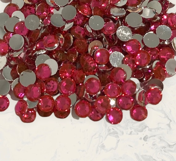 Dark Rose Resin Non Hot Fix / Glue on Gems / Crystals for Tumblers / Flat  Back / Crystals for Bedazzling