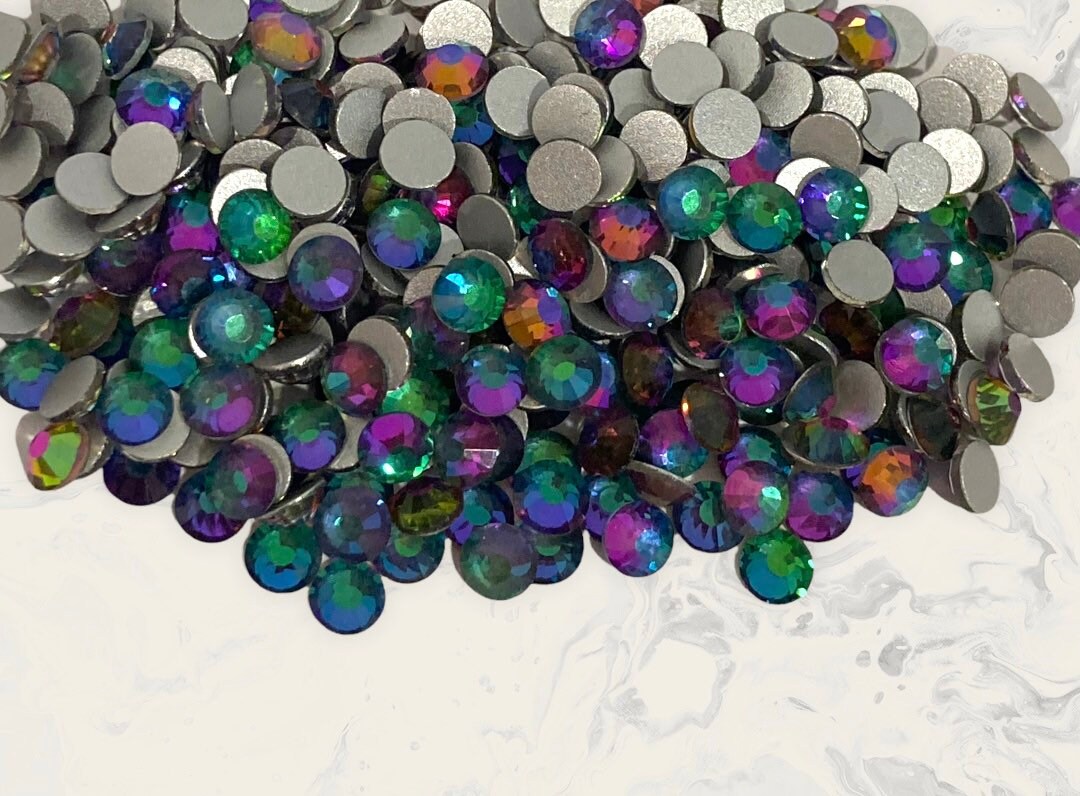 Green Volcano Colorshift Rhinestones Glass Non Hot Fix / Glue on Gems ...