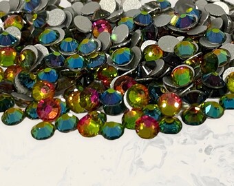 Rainbow Colorshift Rhinestones Glass Non Hot Fix / Crystals for Bedazzling / Gems for Tumblers / Glue on Crystals