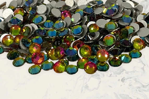 Rainbow Colorshift Rhinestones Glass Non Hot Fix / Crystals for Bedazzling  / Gems for Tumblers / Glue on Crystals 